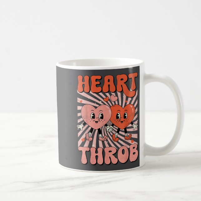 Retro Groovy Heart Throb Valentines Day Toddlers B Kaffeetasse (Rechts)