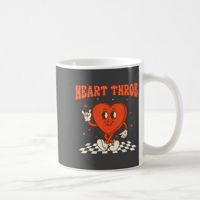 Retro Groovy Heart Throb Valentines Day Toddlers B Kaffeetasse (Rechts)