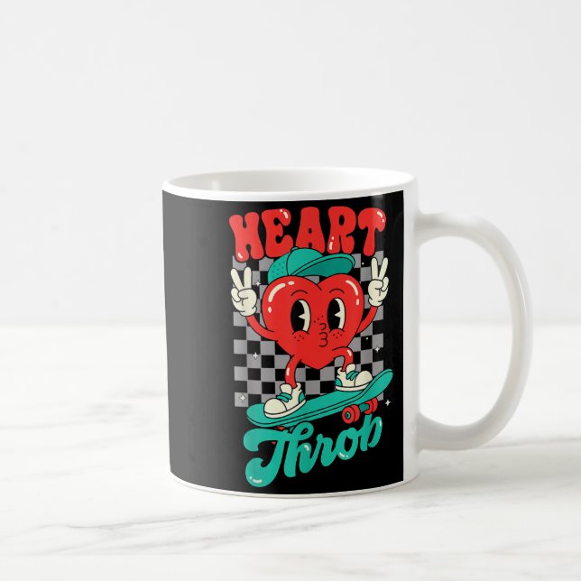 Retro Groovy Heart Throb Valentines Day Toddlers B Kaffeetasse (Rechts)