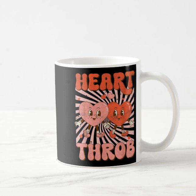Retro Groovy Heart Throb Valentines Day Toddlers B Kaffeetasse (Rechts)