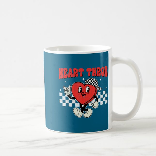 Retro Groovy Heart Throb Valentines Day Toddlers B Kaffeetasse (Rechts)