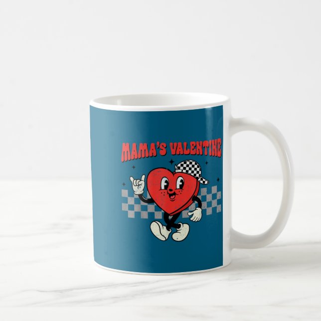 Retro Groovy Heart Throb Valentines Day Toddlers B Kaffeetasse (Rechts)