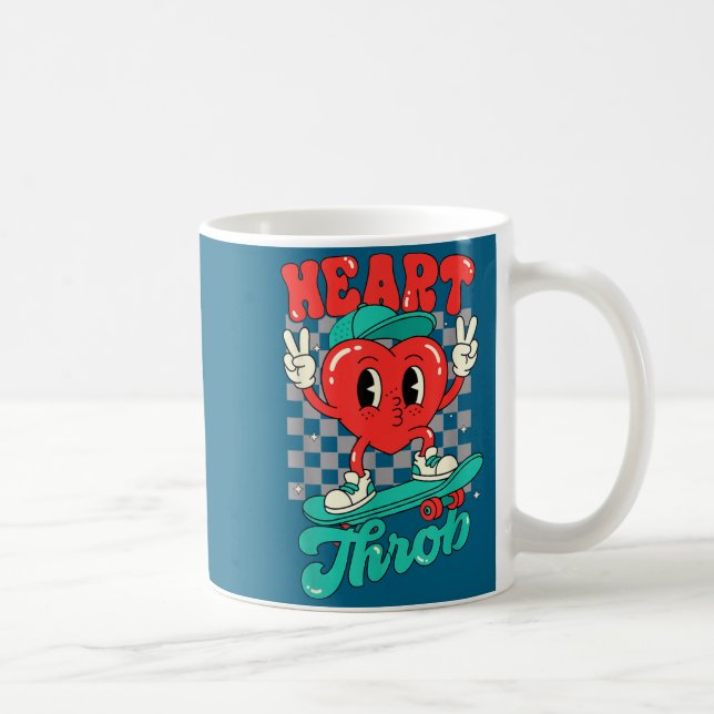 Retro Groovy Heart Throb Valentines Day Toddlers B Kaffeetasse (Rechts)