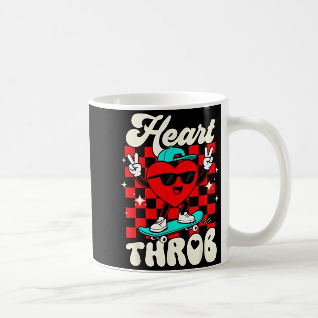 Retro Groovy Heart Throb Valentines Day Toddlers B Kaffeetasse (Rechts)