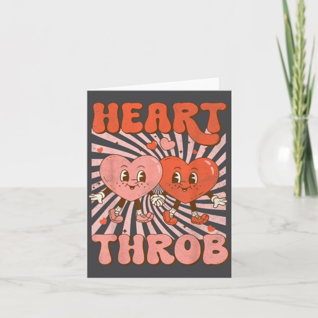 Retro Groovy Heart Throb Valentines Day Toddlers B Karte (Vorderseite)