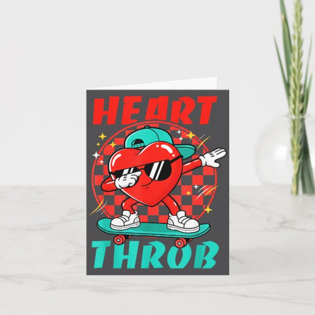 Retro Groovy Heart Throb Valentines Day Toddlers B Karte (Vorderseite)
