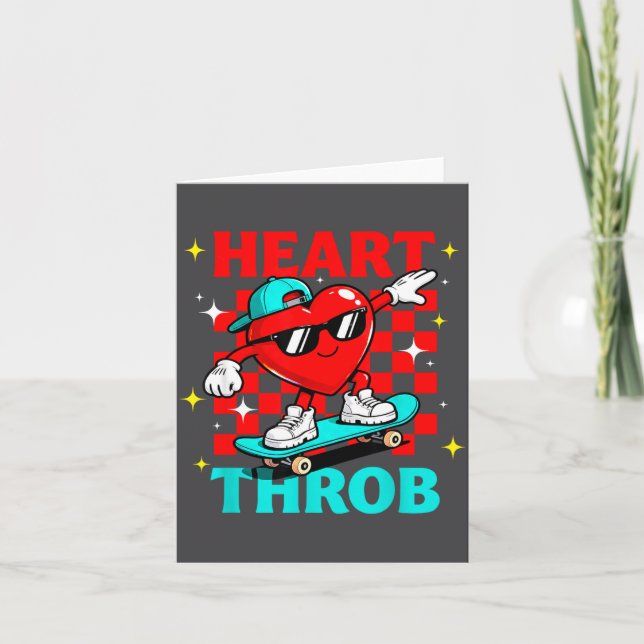 Retro Groovy Heart Throb Valentines Day Toddlers B Karte (Vorderseite)