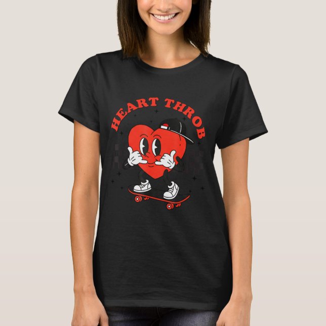 Retro Groovy Heart Throb Valentines Day Toddlers B T-Shirt (Vorderseite)