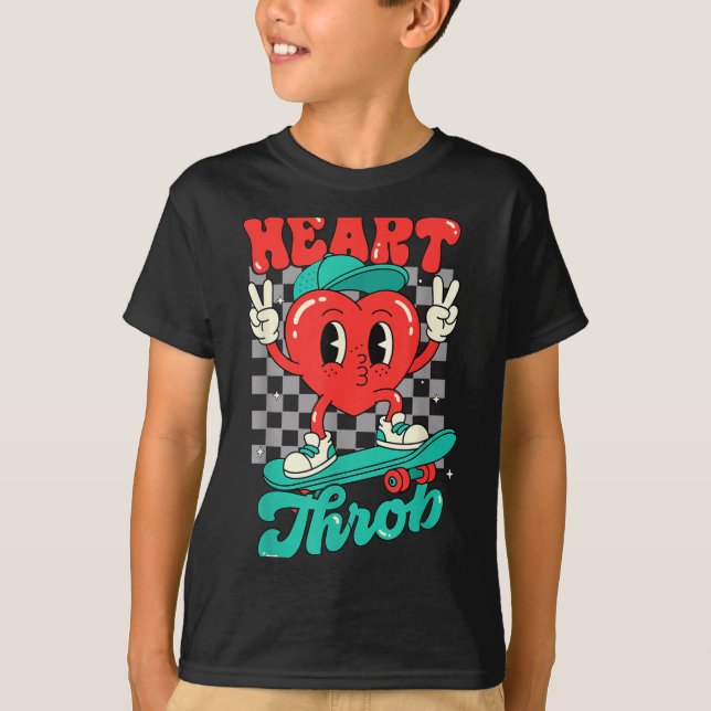 Retro Groovy Heart Throb Valentines Day Toddlers B T-Shirt (Vorderseite)