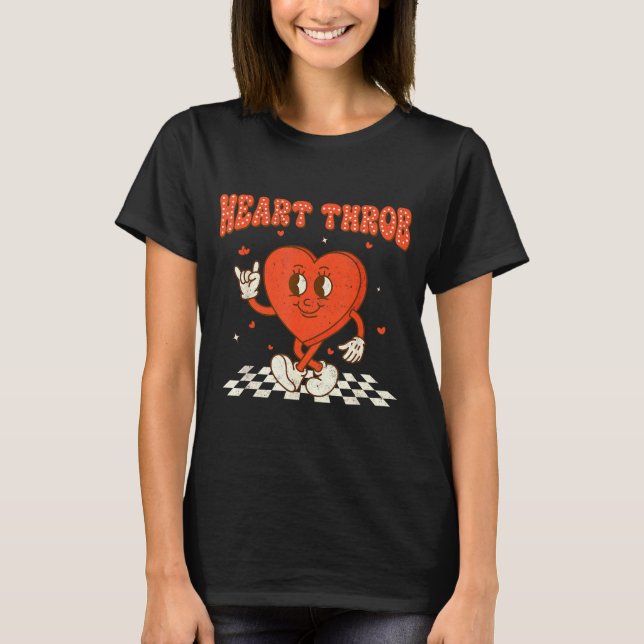 Retro Groovy Heart Throb Valentines Day Toddlers B T-Shirt (Vorderseite)