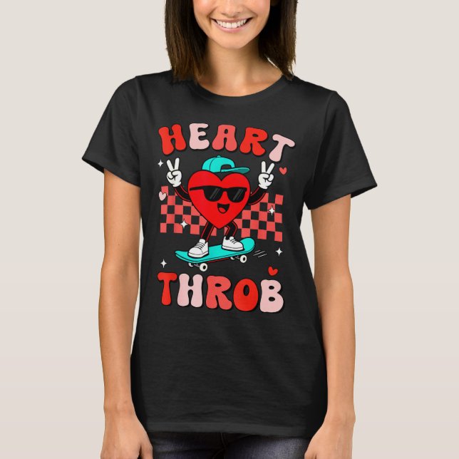 Retro Groovy Heart Throb Valentines Day Toddlers B T-Shirt (Vorderseite)