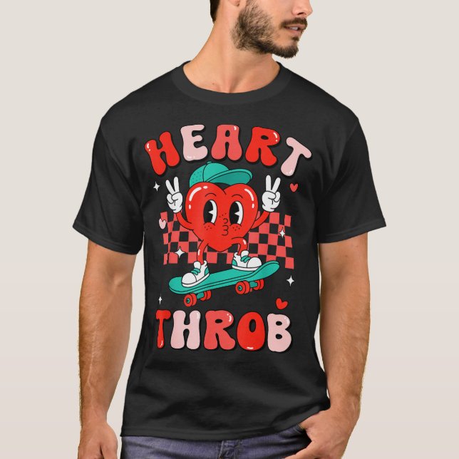 Retro Groovy Heart Throb Valentines Day Toddlers B T-Shirt (Vorderseite)