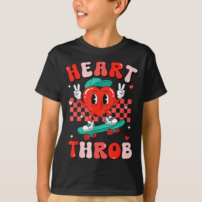 Retro Groovy Heart Throb Valentines Day Toddlers B T-Shirt (Vorderseite)