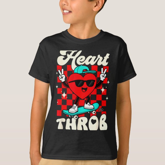Retro Groovy Heart Throb Valentines Day Toddlers B T-Shirt (Vorderseite)
