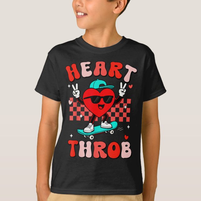 Retro Groovy Heart Throb Valentines Day Toddlers B T-Shirt (Vorderseite)
