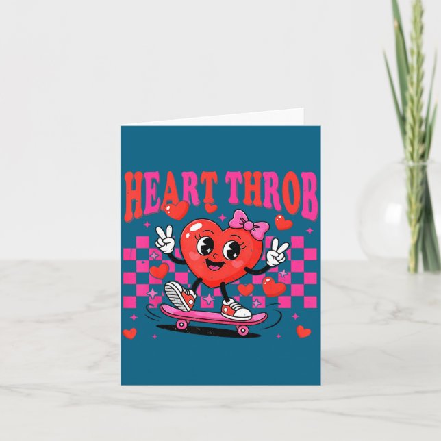 Retro Groovy Heart Throb Valentines Day Toddlers G Karte (Vorderseite)