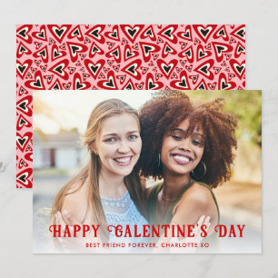 Retro Groovy Hearts Frohes Gelantine-Tag Foto Feiertagskarte