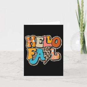 Retro Groovy Hello Herbst Herbstwoben Erntedank Karte