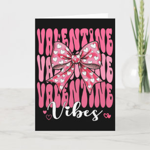 Retro Groovy Herz Coquette Schleife Valentinstag V Karte