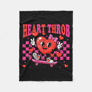 Retro Groovy Herzklopfen Valentinstag Kleinkinder Fleecedecke