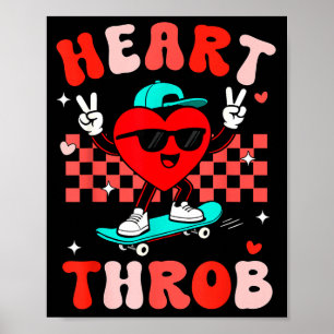 Retro Groovy Herzklopfen Valentinstag Kleinkinder  Poster