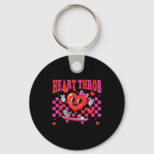 Retro Groovy Herzklopfen Valentinstag Kleinkinder  Schlüsselanhänger