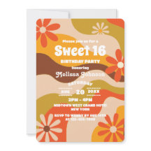Retro Groovy Hippie Blume Sweet 16