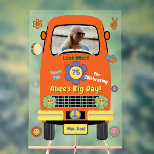Retro Groovy Hippie Geburtstagsfeier Acrylschild