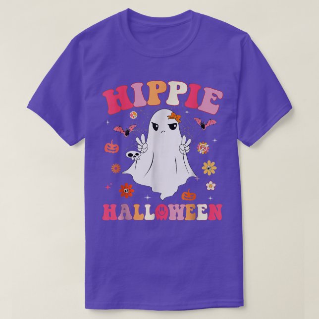 Retro Groovy Hippie Halloween Spooky Season Herbst T-Shirt (Design vorne)