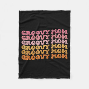 Retro groovy Hippie-Mutter passende Familie Mutter Fleecedecke