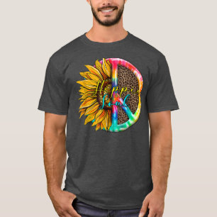 Retro Groovy Hippie Soul Friedenszeichen Sonnenblu T-Shirt