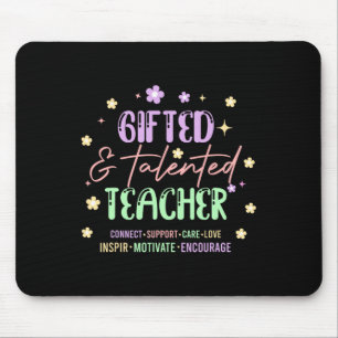 Retro Groovy Hochbegabten- und Talentlehrer Zurück Mousepad