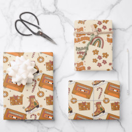 Retro Groovy Holiday Geschenkpapier Set