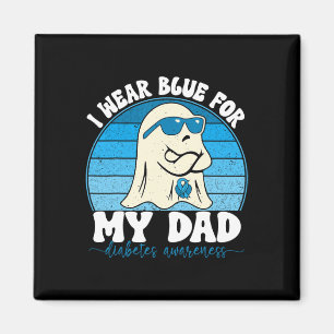 Retro Groovy Ich trage Blau für meinen Vater Diabe Magnet
