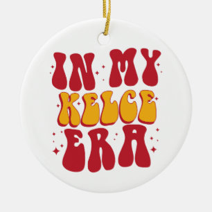 Retro Groovy in meiner Kelce-Ära Keramik Ornament