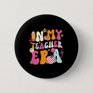 Retro Groovy in meiner Lehrerzeit Beste Lehrerin A Button
