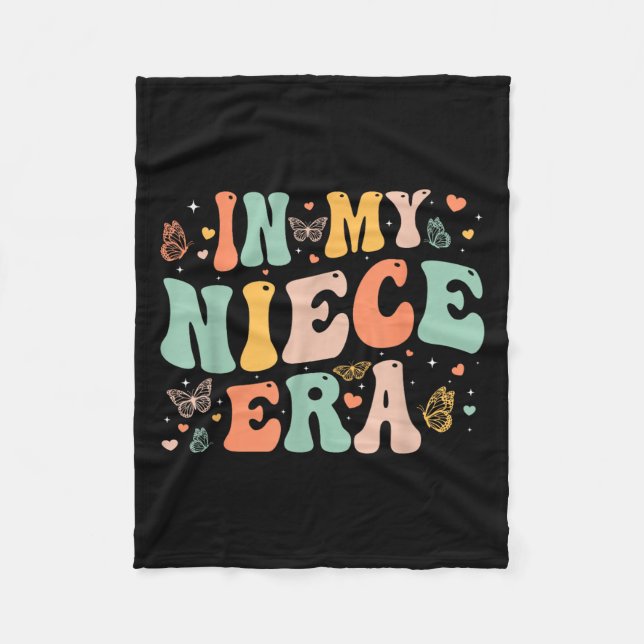 Retro Groovy In My Niece Era Mother's Day Kids Gir Fleecedecke (Vorderseite)