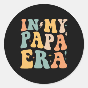 Retro Groovy in My Papa Ära Vater &# s Day Runder Aufkleber