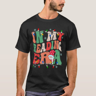 Retro Groovy In My Reading Era Gnome Light Teacher T-Shirt