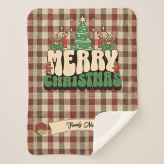 Retro Groovy - Karierter Familienname Sherpadecke