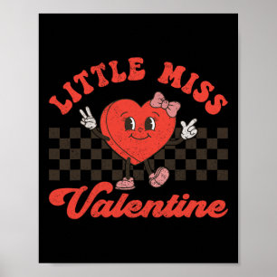 Retro Groovy Kleine Miss Valentine für Mädchen Kin Poster