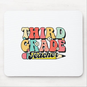 Retro Groovy Lehrer der dritten Klasse Erster Tag Mousepad