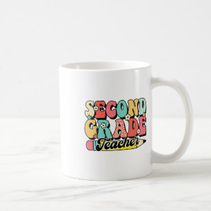Retro Groovy Lehrer der zweiten Klasse erster Tag  Kaffeetasse