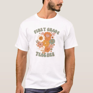 Retro Groovy Lehrer erster Klasse T-Shirt