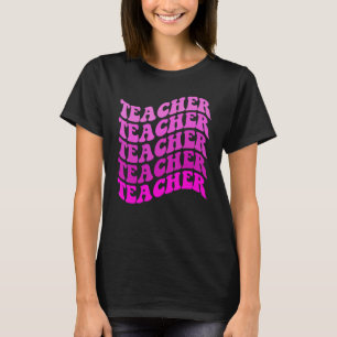 Retro Groovy Lehrer Inspiration farbenfroh zurück T-Shirt