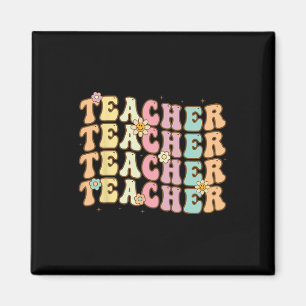 Retro Groovy Lehrer Inspirierend Bunt Byck T Magnet