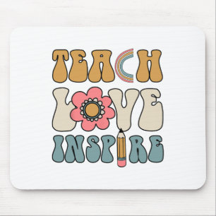 Retro Groovy Lehrer Inspirierend Glücklich Zur Sch Mousepad