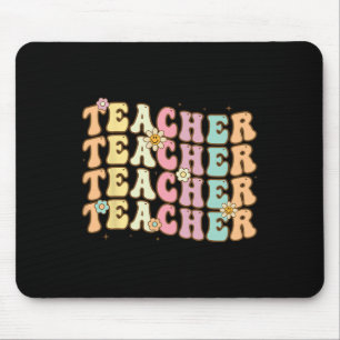 Retro Groovy Lehrer inspirierende farbige Ck to Mousepad