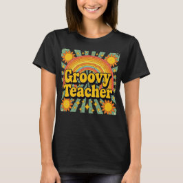 Retro Groovy Lehrer T-Shirt Spaß Zurück zur Schule