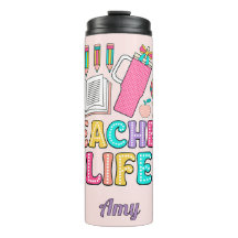Retro Groovy Lehrerleben Tumbler Globus